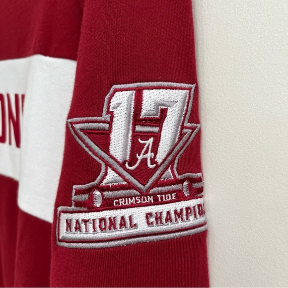 Hillflint Alabama College Champions Crewneck Sweatshirt Crimson Tide Red White - Picture 6 of 7